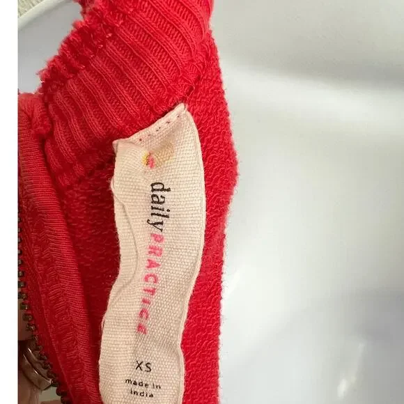 Anthropologie Daily Practice Horizon Jumpsuit Women's XS Red Wide Leg Lounge - Picture 7 of 9